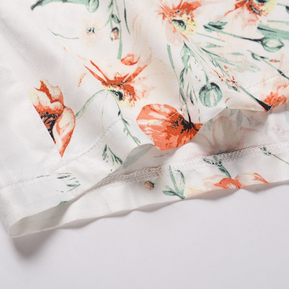 Floral Print Side Slit Jumpsuit White - Picture 5 of 6